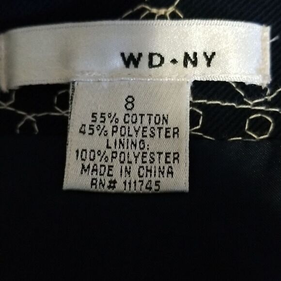 WDNY Blue Skirt with Embroidery Design sz 8 - Picture 6 of 12